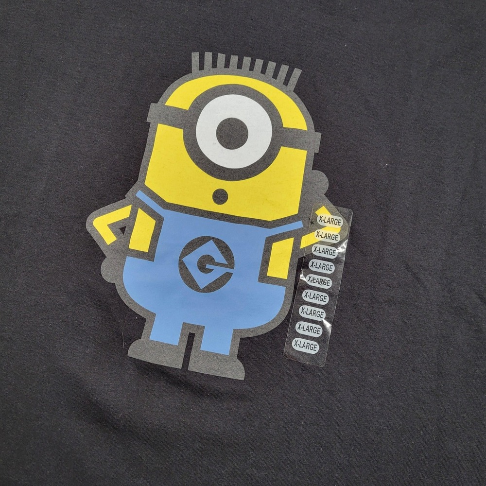 Minions T-Shirt Mens XL Black Minion Graphic The Rise Of Gru Tagless 100% Cotton